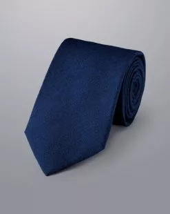 CHARLES TYRWHITT Silk Wool Blend Tie - Royal B