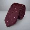 CHARLES TYRWHITT Silk Wool Blend Spot Slim Tie - Dark Pink -Charles Tyrwhitt Shop TIC2059DPK ROLLED