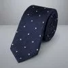 CHARLES TYRWHITT Silk Wool Blend Spot Slim Tie - Indigo B -Charles Tyrwhitt Shop TIC2059IDG ROLLED