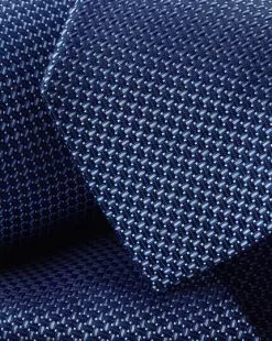 CHARLES TYRWHITT Stain Resistant Silk Tie - Royal B -Charles Tyrwhitt Shop TIC2062RYL DETAIL