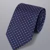 CHARLES TYRWHITT Stain Resistant Mini Floral Silk Tie - Petrol Blue & Pink -Charles Tyrwhitt Shop TIC2063PET ROLLED