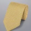 CHARLES TYRWHITT Champagne Glasses Motif Silk Tie - Yellow -Charles Tyrwhitt Shop TIC2067YLW ROLLED