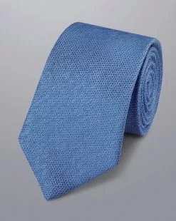 CHARLES TYRWHITT Silk Linen Tie - Ocean B
