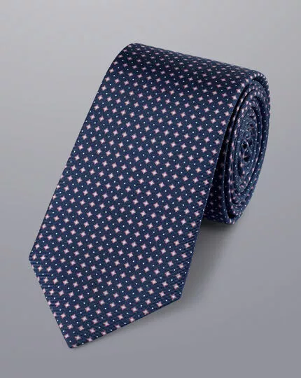 CHARLES TYRWHITT Mini Print Silk Slim Tie - French B 3 CHARLES TYRWHITT Mini Print Silk Slim Tie - French B
