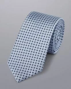 CHARLES TYRWHITT Mini Print Silk Slim Tie - Light B