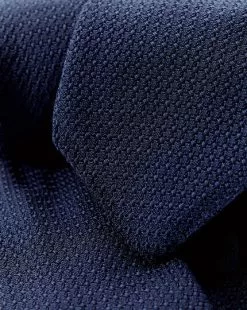 CHARLES TYRWHITT Silk Grenadine Italian Luxury Tie - Petrol B -Charles Tyrwhitt Shop TIL0482NAV DETAIL
