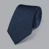 CHARLES TYRWHITT Silk Grenadine Italian Luxury Tie - Petrol B -Charles Tyrwhitt Shop TIL0482NAV ROLLED