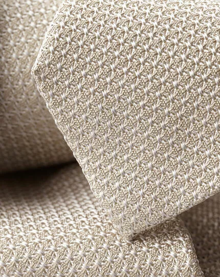 CHARLES TYRWHITT Italian Grenadine Silk Tie - Ston 4 CHARLES TYRWHITT Italian Grenadine Silk Tie - Ston - Image 2