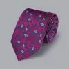 CHARLES TYRWHITT Silk English Luxury Design Tie - Cobalt Blue & Dark Pink