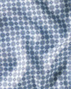 CHARLES TYRWHITT Medallion Silk Pocket Square - Light B -Charles Tyrwhitt Shop TIP0279LBU DETAIL