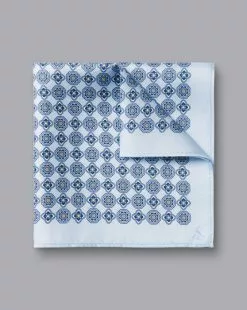 CHARLES TYRWHITT Medallion Silk Pocket Square - Light B