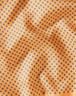 CHARLES TYRWHITT Mini Floral Silk Pocket Square - Orang -Charles Tyrwhitt Shop TIP0279ORG DETAIL