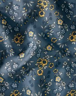 CHARLES TYRWHITT Floral Silk Pocket Square - Steel B -Charles Tyrwhitt Shop TIP0279STL DETAIL