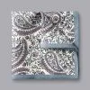 CHARLES TYRWHITT Floral Paisley Silk Pocket Square - Ivory & Steel B -Charles Tyrwhitt Shop TIP0279VRY MAIN