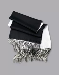CHARLES TYRWHITT Reversible Silk Scarf - Black 
