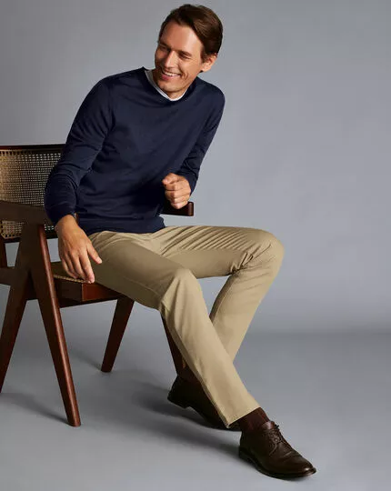 CHARLES TYRWHITT Ultimate Non-Iron Chinos - Tan 3 CHARLES TYRWHITT Ultimate Non-Iron Chinos - Tan