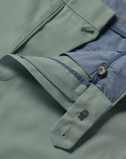 CHARLES TYRWHITT Ultimate Non-Iron Chinos - Sage Green 7 CHARLES TYRWHITT Ultimate Non-Iron Chinos - Sage Green - Image 5