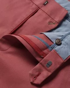 CHARLES TYRWHITT Ultimate Non-Iron Chinos - Salmon Pink -Charles Tyrwhitt Shop TRC0277SLP FABRIC DETAIL