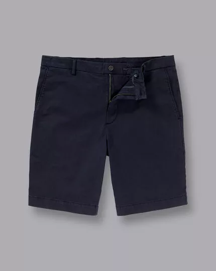 CHARLES TYRWHITT Cotton Chino Shorts - Navy 4 CHARLES TYRWHITT Cotton Chino Shorts - Navy - Image 2