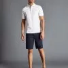 CHARLES TYRWHITT Cotton Chino Shorts - Navy -Charles Tyrwhitt Shop TRH0039NAV MODEL FULL FRONT