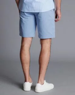 CHARLES TYRWHITT Cotton Shorts - Cornflower B -Charles Tyrwhitt Shop TRH0042CFW MODEL BACK