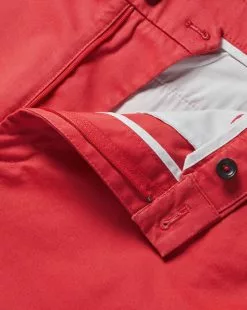 CHARLES TYRWHITT Cotton Shorts - Coral Pink -Charles Tyrwhitt Shop TRH0042COR FABRIC DETAIL