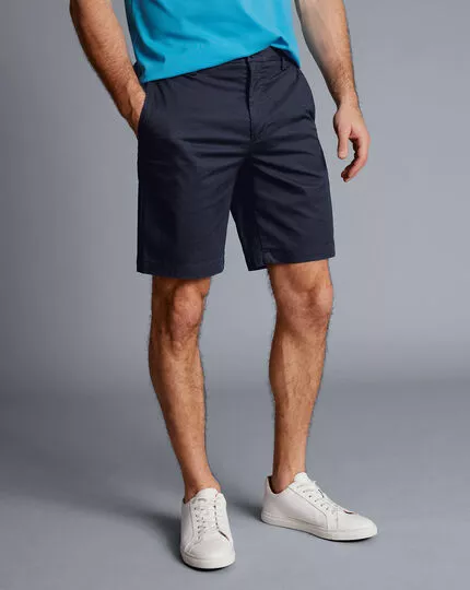 CHARLES TYRWHITT Cotton Shorts - Navy 4 CHARLES TYRWHITT Cotton Shorts - Navy - Image 3