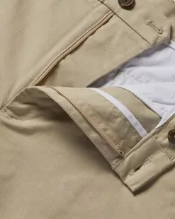 CHARLES TYRWHITT Cotton Shorts - Oatm -Charles Tyrwhitt Shop TRH0042OAT FABRIC DETAIL