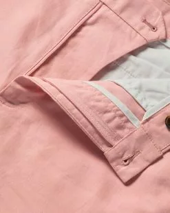 CHARLES TYRWHITT Cotton Linen Shorts - Light Coral Pink -Charles Tyrwhitt Shop TRH0043LCP FABRIC DETAIL