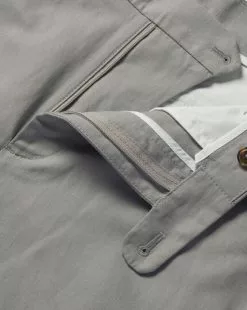 CHARLES TYRWHITT Cotton Linen Shorts - Light Grey -Charles Tyrwhitt Shop TRH0043LGY FABRIC DETAIL