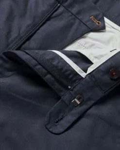 CHARLES TYRWHITT Cotton Linen Shorts - Ink B -Charles Tyrwhitt Shop TRH0043NKB FABRIC DETAIL