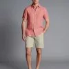 CHARLES TYRWHITT Cotton Linen Shorts - Ston