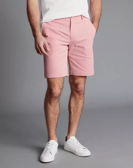 CHARLES TYRWHITT Stripe Shorts - Coral Pink 5 CHARLES TYRWHITT Stripe Shorts - Coral Pink - Image 3