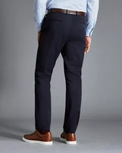 CHARLES TYRWHITT Lightweight Pants - Navy -Charles Tyrwhitt Shop TRT0409NAV MODEL BACK