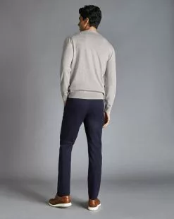 CHARLES TYRWHITT Lightweight Pants - Navy -Charles Tyrwhitt Shop TRT0409NAV MODEL FULL BACK