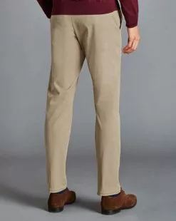 CHARLES TYRWHITT Lightweight Pants - Oatm -Charles Tyrwhitt Shop TRT0409OAT MODEL BACK