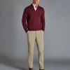 CHARLES TYRWHITT Lightweight Pants - Oatm -Charles Tyrwhitt Shop TRT0409OAT MODEL FULL FRONT