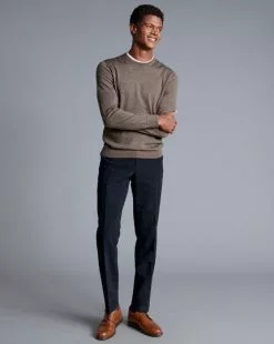 CHARLES TYRWHITT Italian Moleskin Pants - Dark Navy