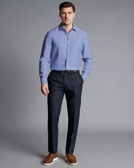 CHARLES TYRWHITT Linen Pants - Dark Navy 3 CHARLES TYRWHITT Linen Pants - Dark Navy